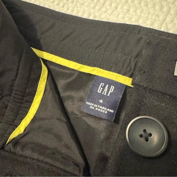 GAP womens black mini skirt 4 wool blend button up fully lined Y2K 90s 2000s - Picture 9 of 15